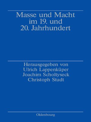 cover image of Masse und Macht im 19. und 20. Jahrhundert